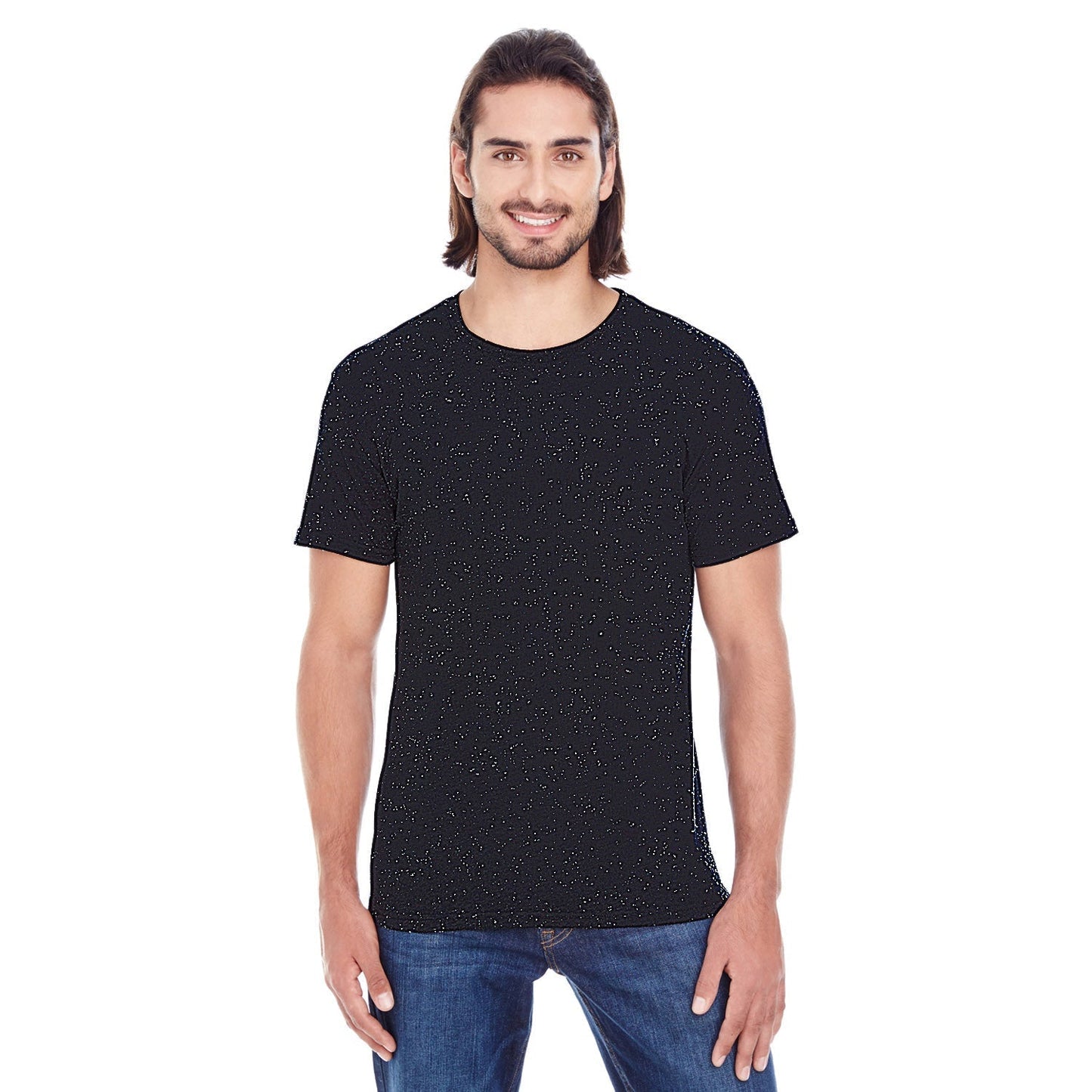 Black Fleck T-Shirt - Threadfast - Soft Blend Fabric