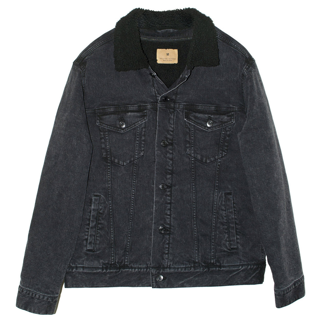 Black Denim Jacket - Threadfast - Sherpa Lined