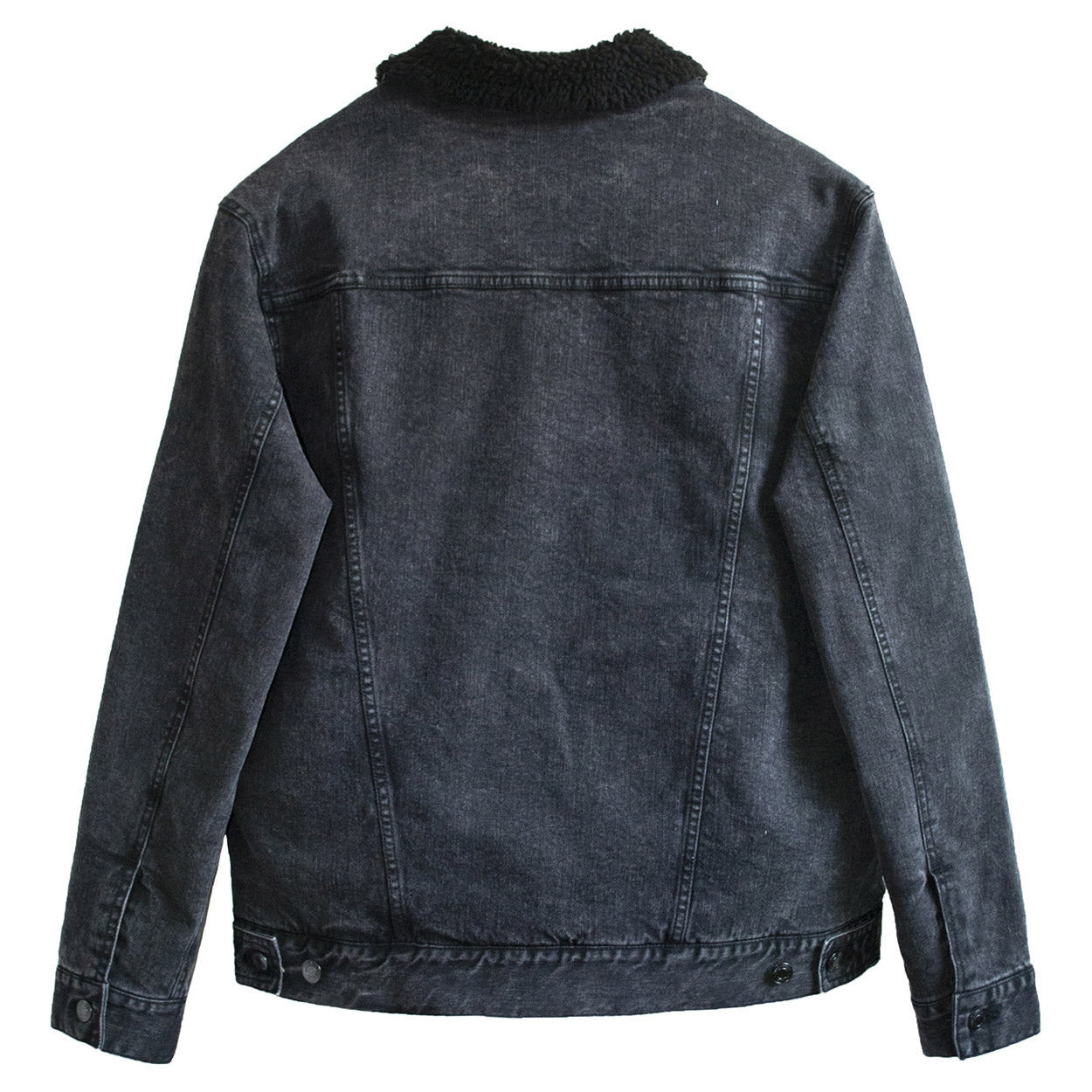 Black Denim Jacket - Threadfast - Sherpa Lined
