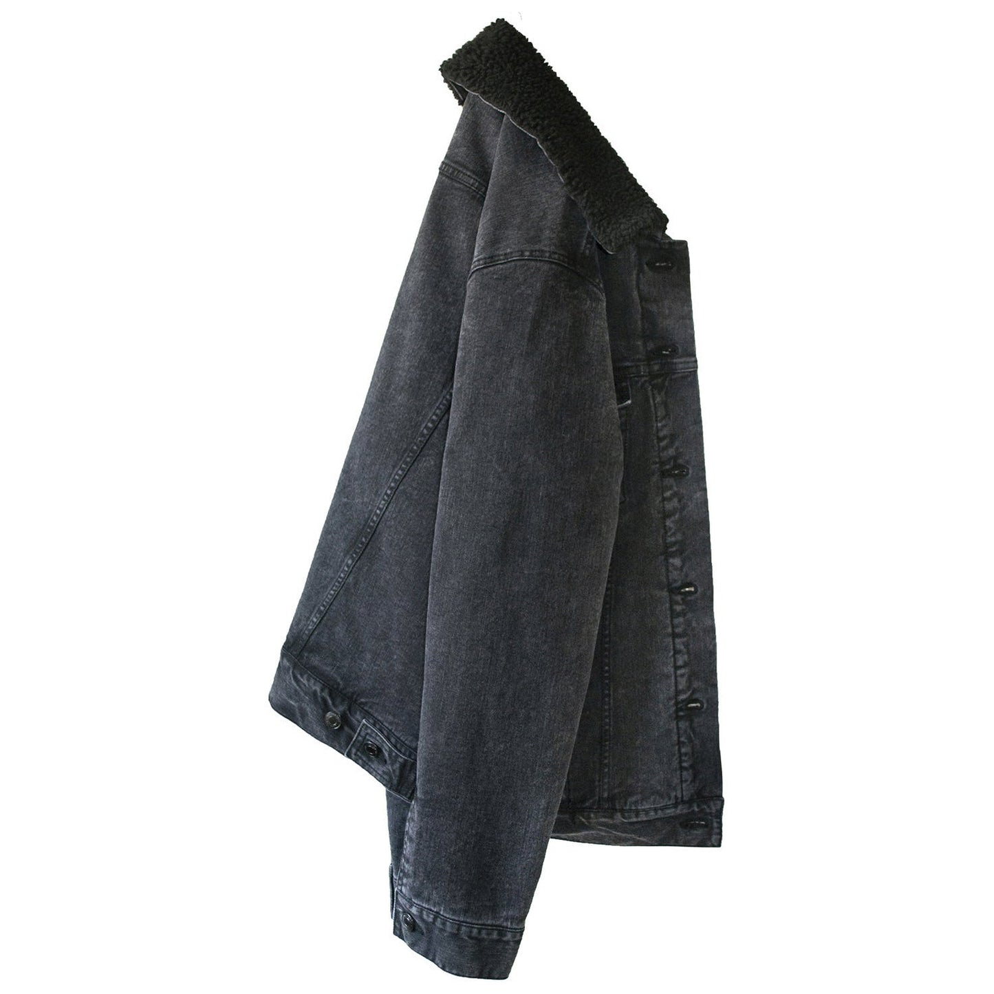 Black Denim Jacket - Threadfast - Sherpa Lined
