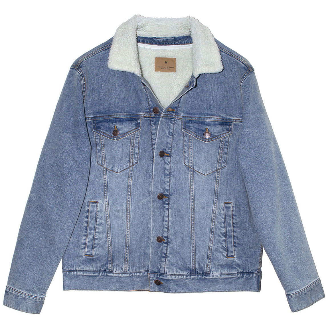 Black Denim Jacket - Threadfast - Sherpa Lined