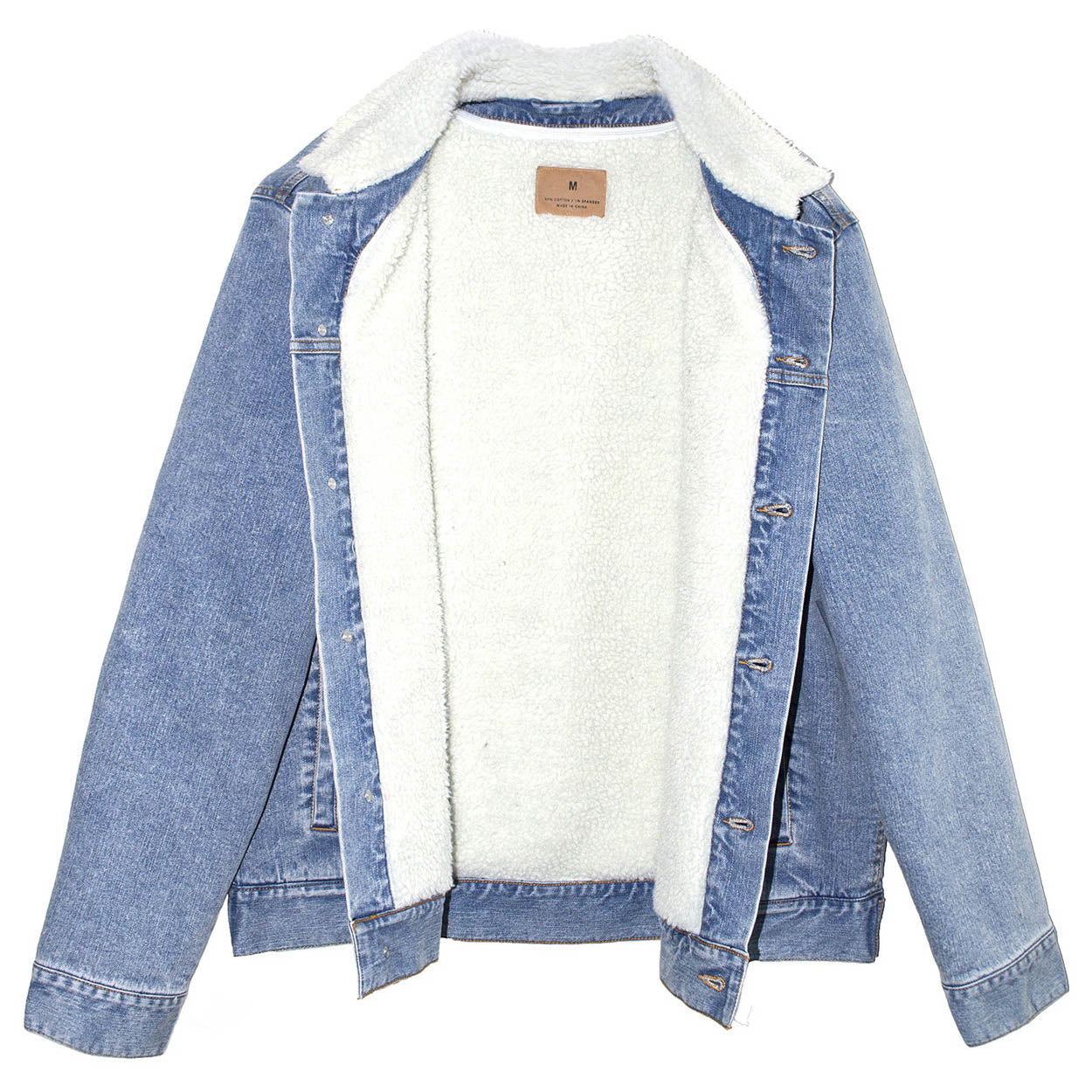 Black Denim Jacket - Threadfast - Sherpa Lined