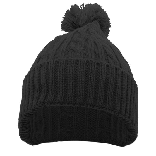 Black Beanies - Pacific Headwear - Cable Knit Style