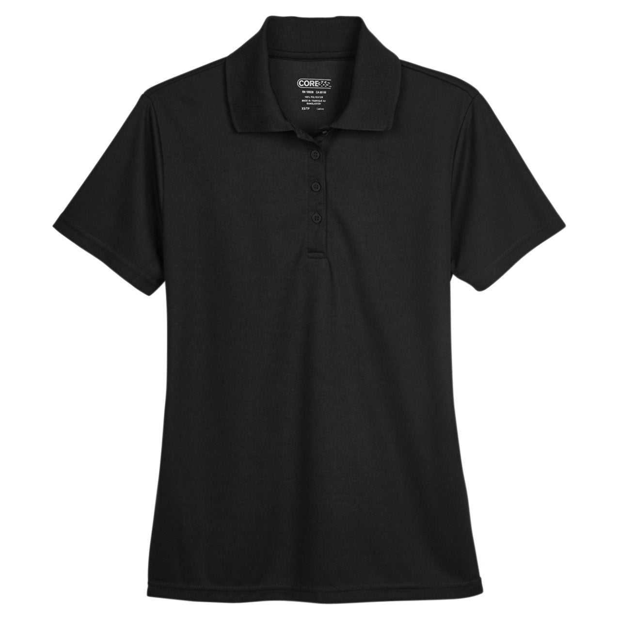 Black Polo Shirt - Core 365 - Performance Pique