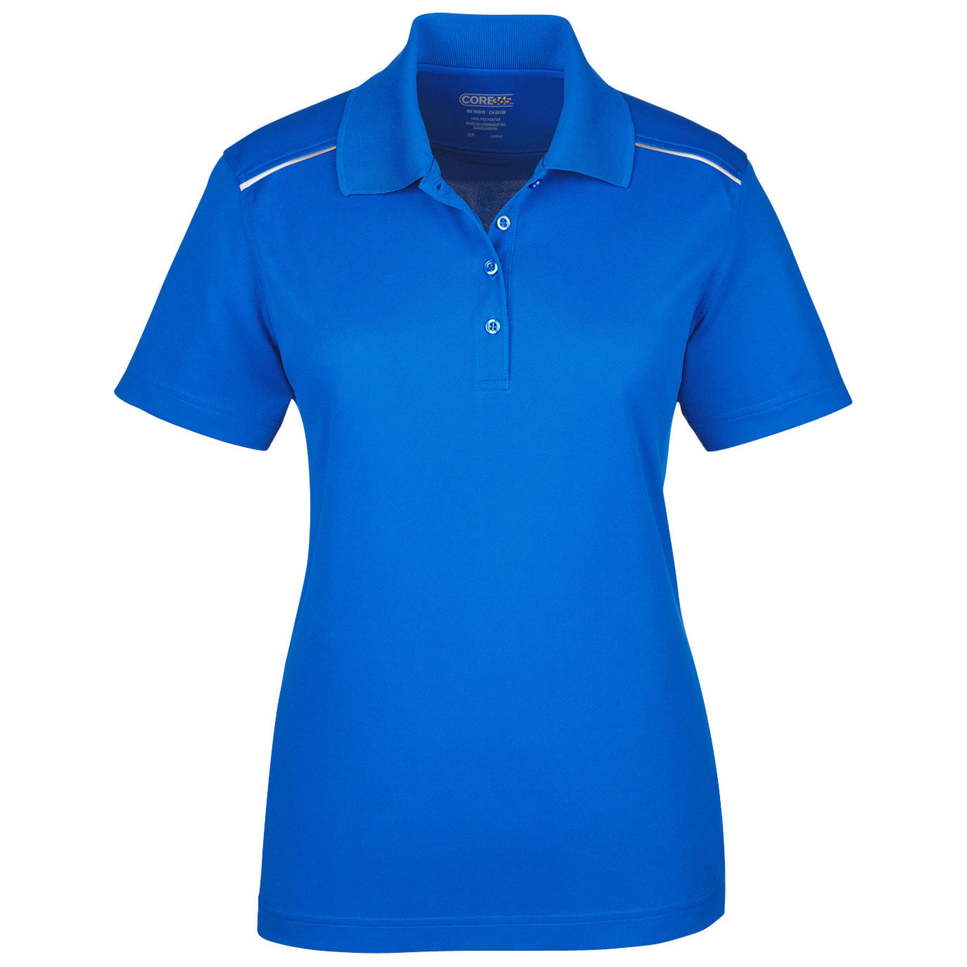 Black Polo Shirt - Core 365 - Reflective Piping