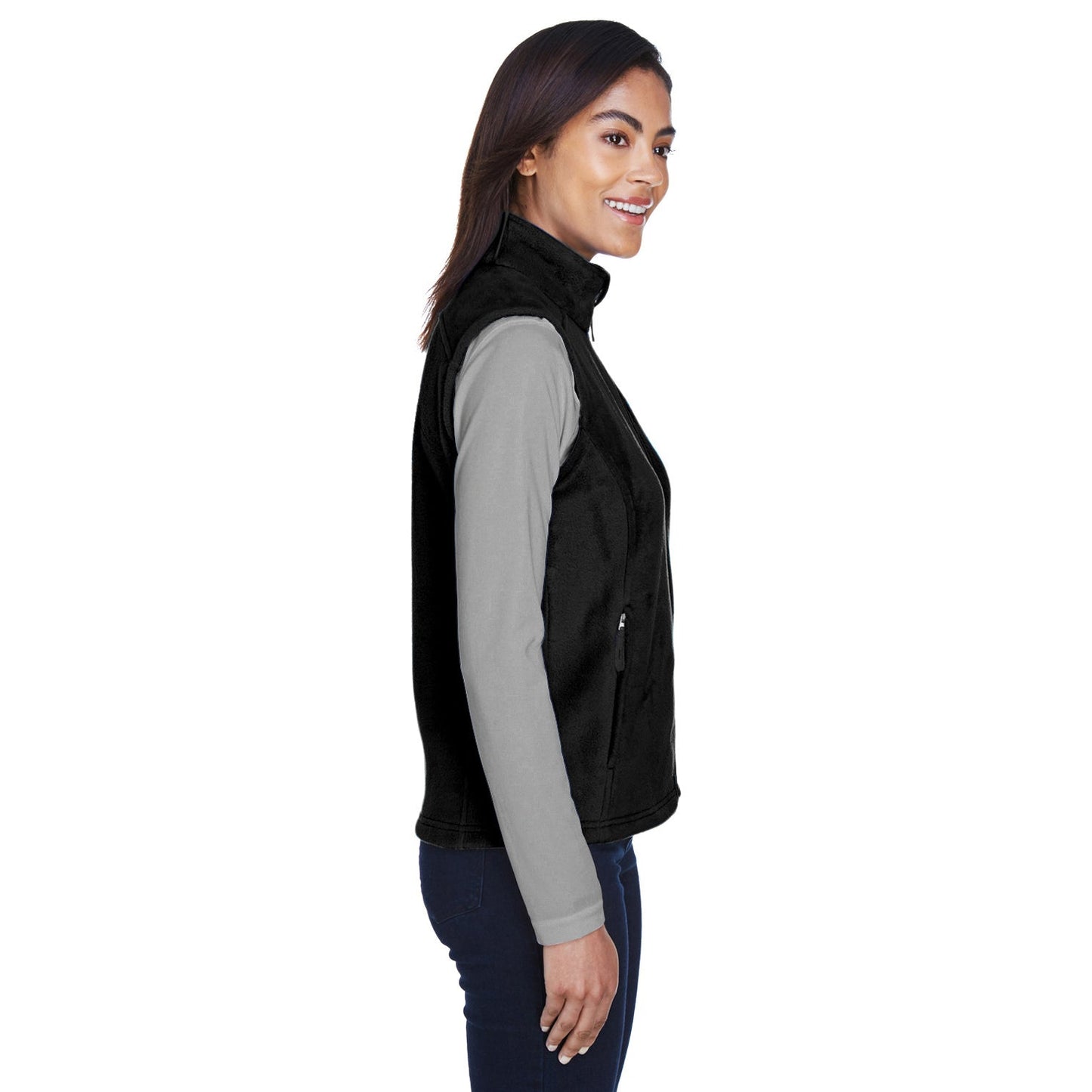 Black Fleece Vest - Core 365 - Warm Chin Guard - Cozy Wear
