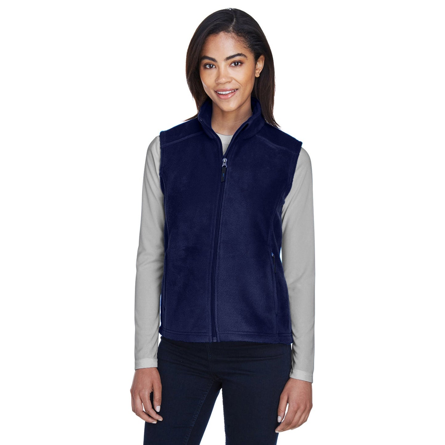 Black Fleece Vest - Core 365 - Warm Chin Guard - Cozy Wear
