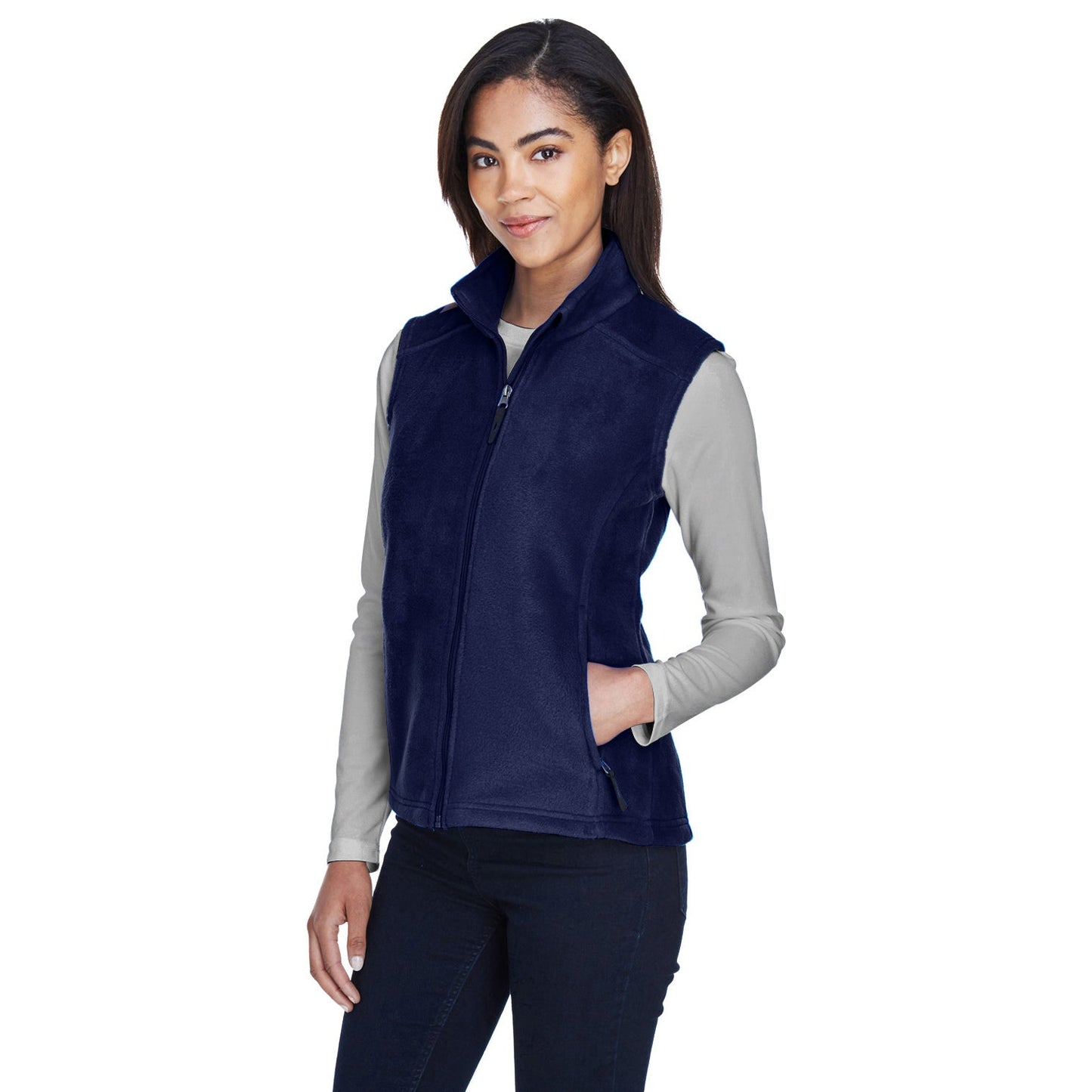 Black Fleece Vest - Core 365 - Warm Chin Guard - Cozy Wear