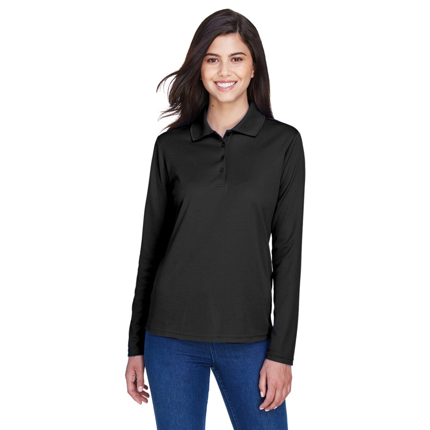 Black Performance Polo - Core 365 - Moisture-wicking