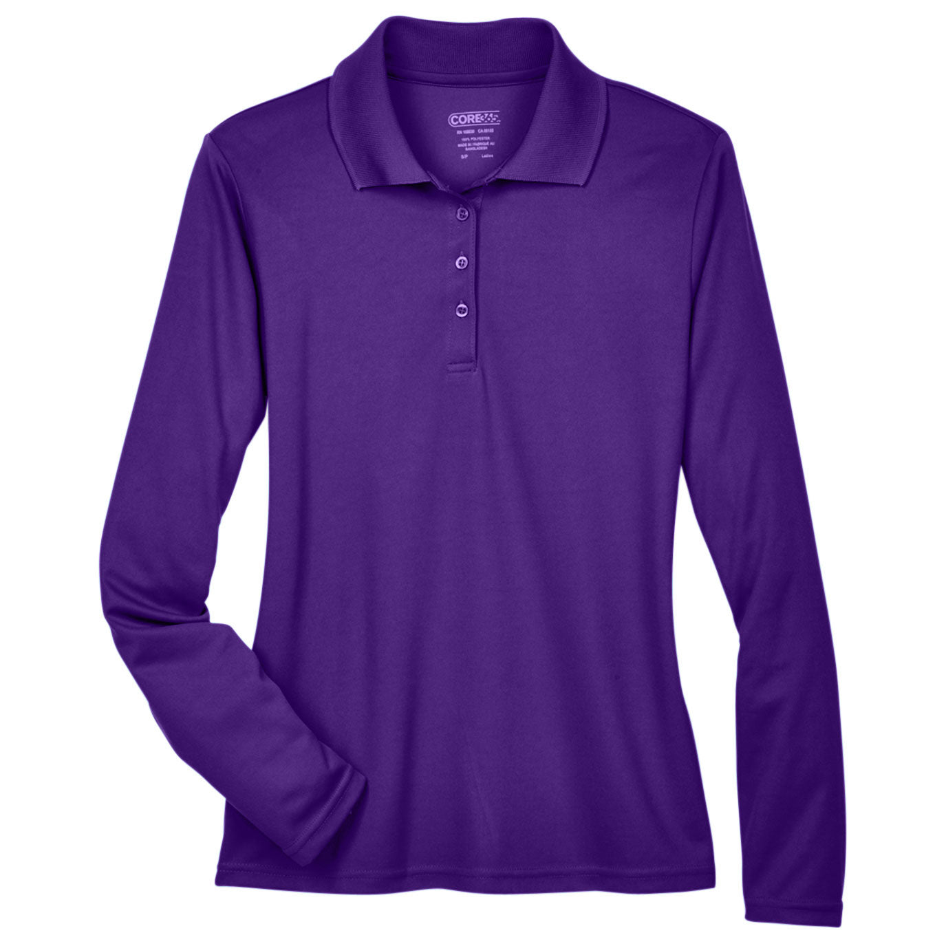 Black Performance Polo - Core 365 - Moisture-wicking