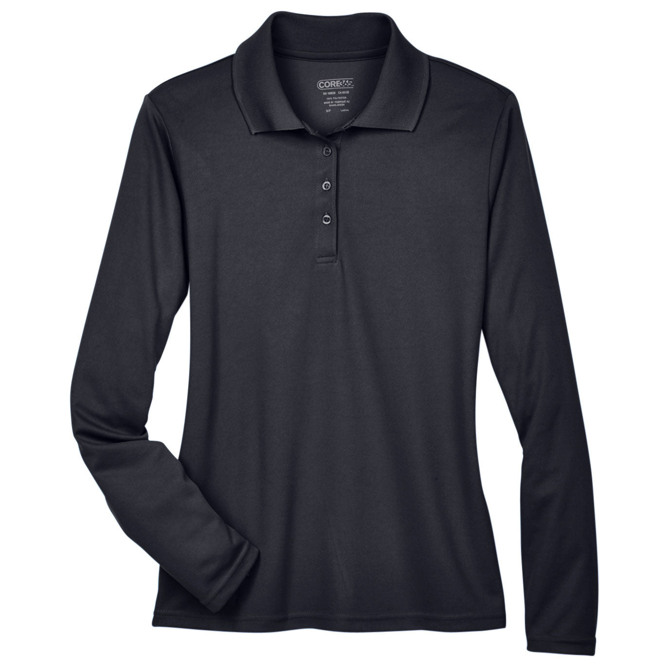 Black Performance Polo - Core 365 - Moisture-wicking