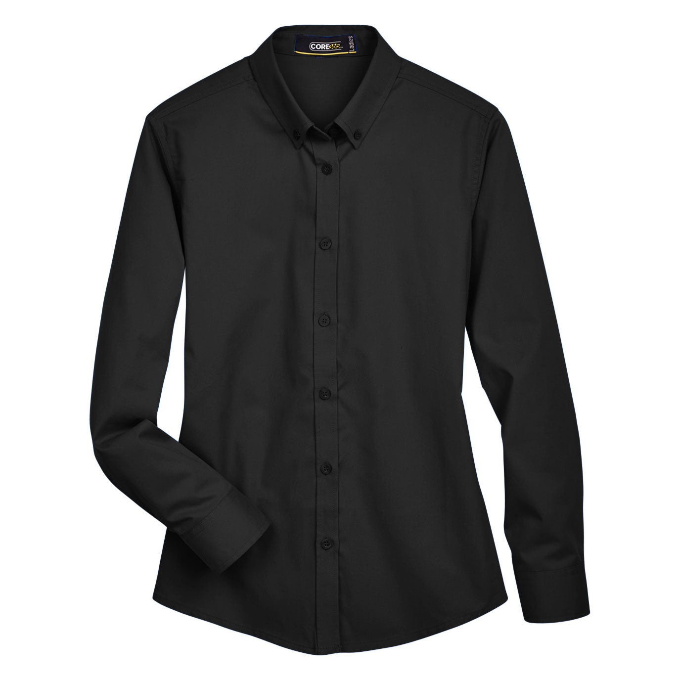 Black Button Up Shirt - Core 365 - Lightweight Twill