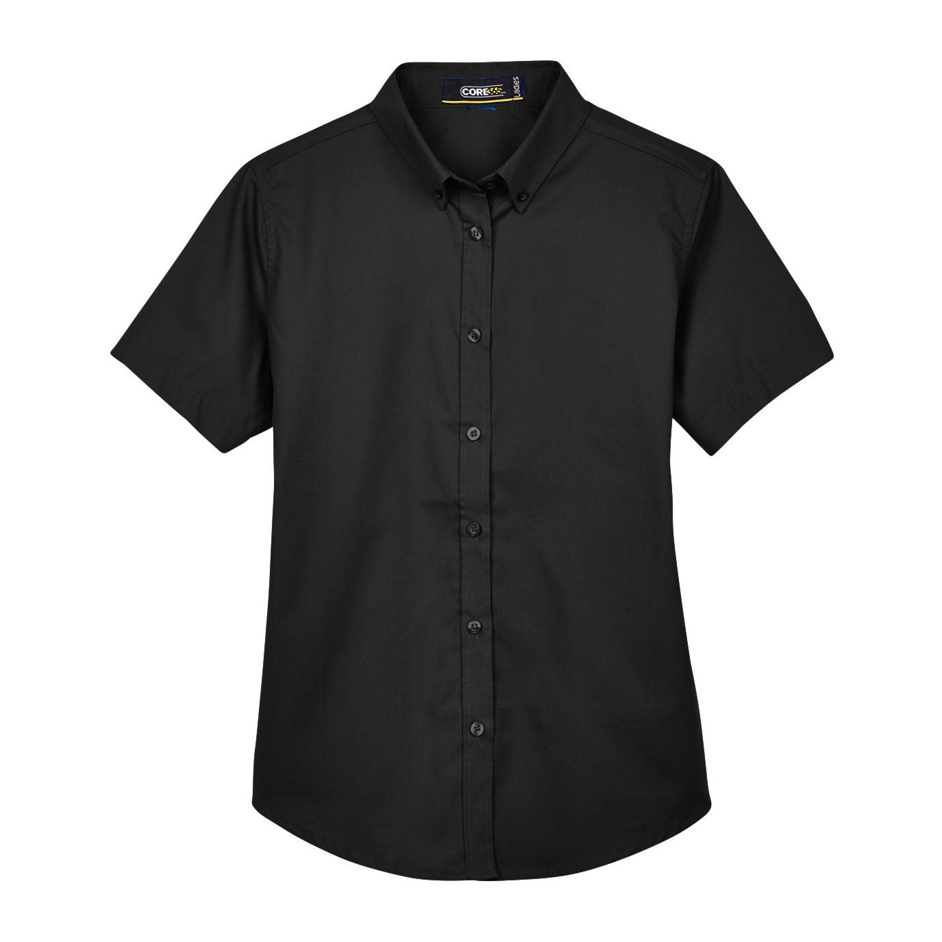 Black Button Up Shirts - Core 365 - Short Sleeve Twill