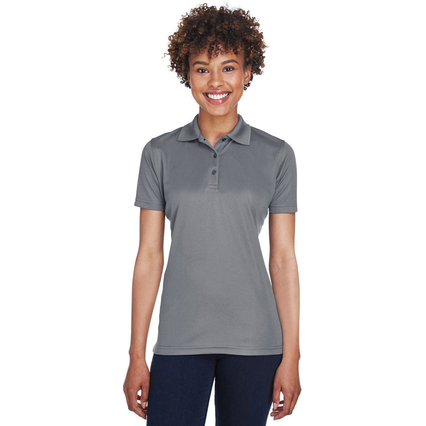 Black Polo Shirt - UltraClub - Cool Dry Mesh Pique