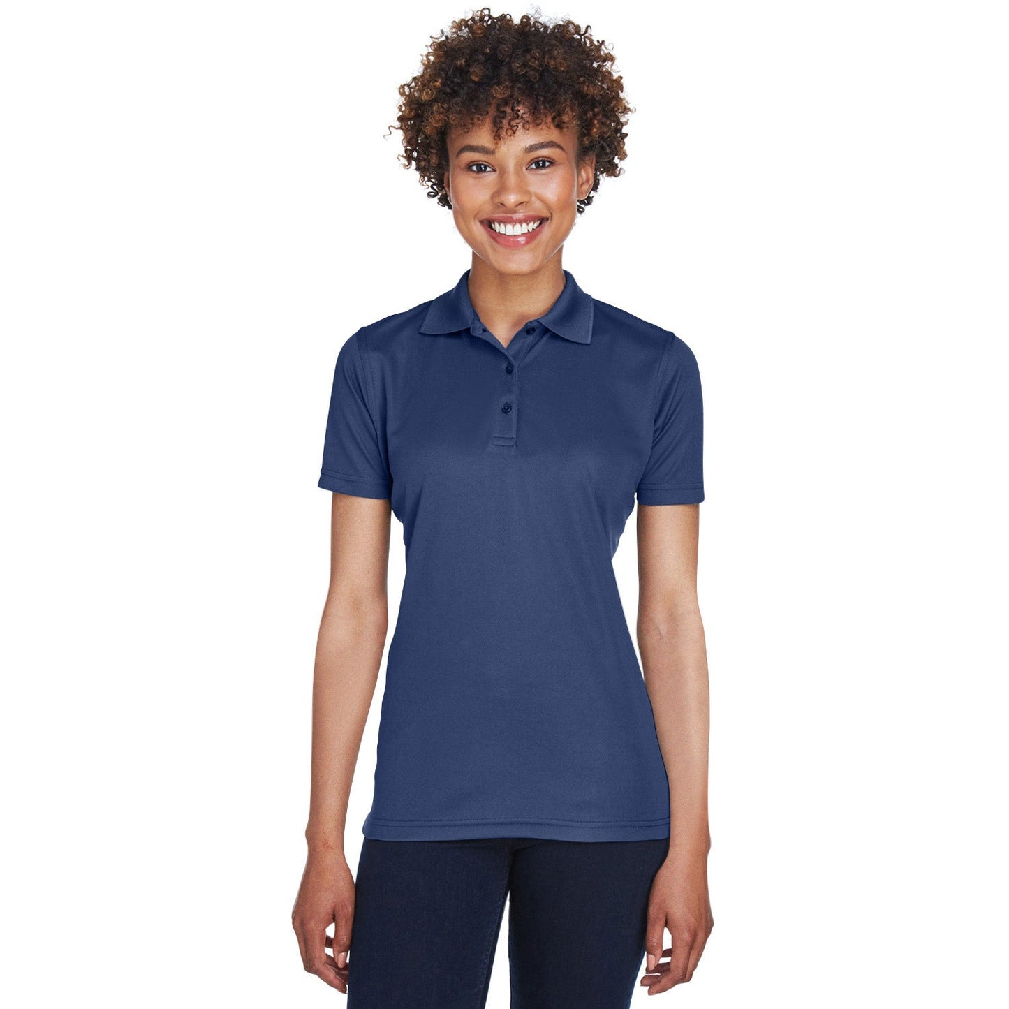 Black Polo Shirt - UltraClub - Cool Dry Mesh Pique
