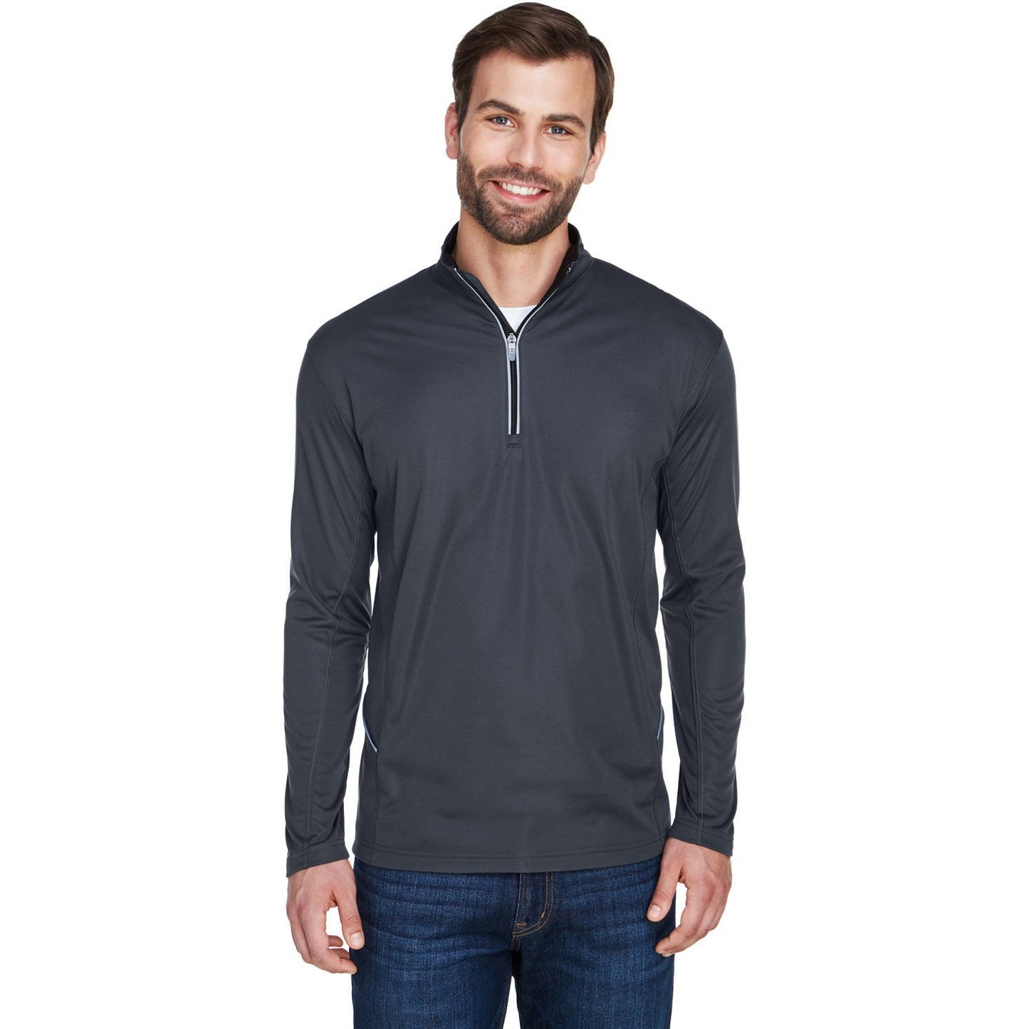Black Sweatshirts - UltraClub - Lightweight Quarter-Zip