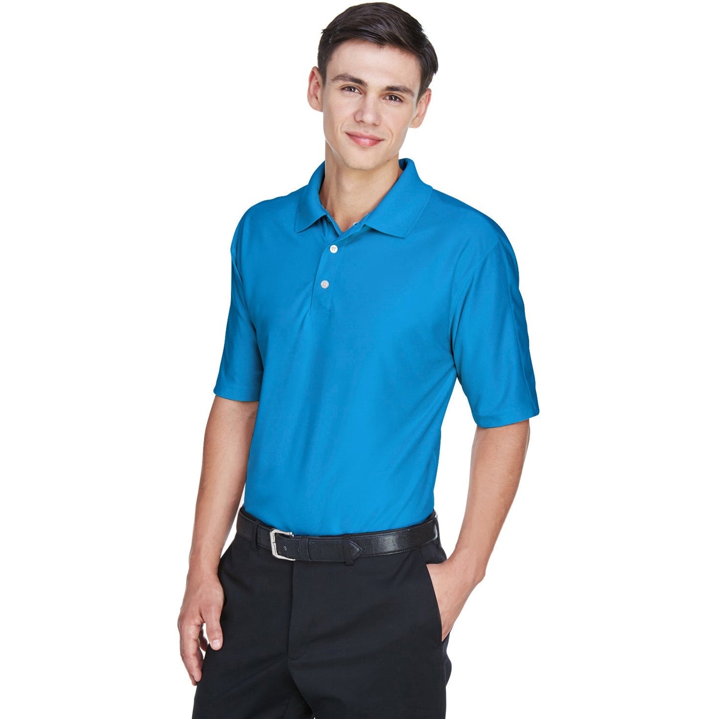 Black Polo Shirts - UltraClub - Moisture-Wicking Fabric