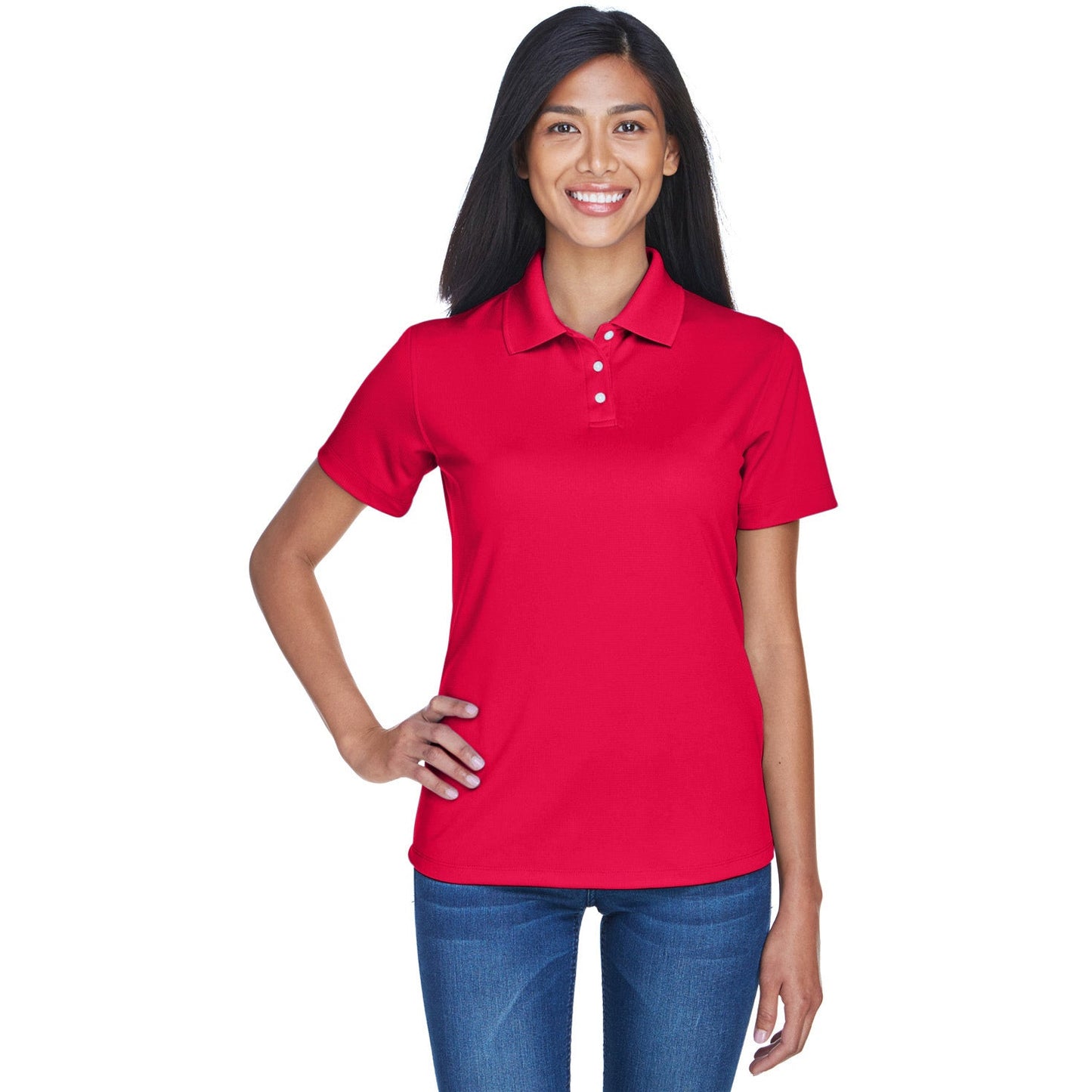 Black Polo Shirt - UltraClub - Moisture-Wicking Quality