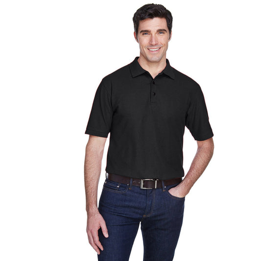 Black Polo Shirt - UltraClub - Stylish Pique Design