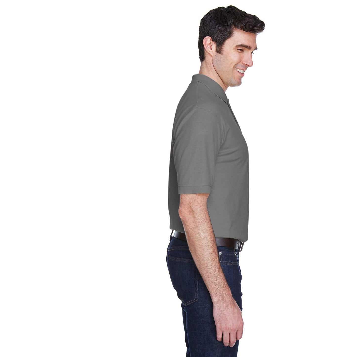 Black Polo Shirt - UltraClub - Stylish Pique Design