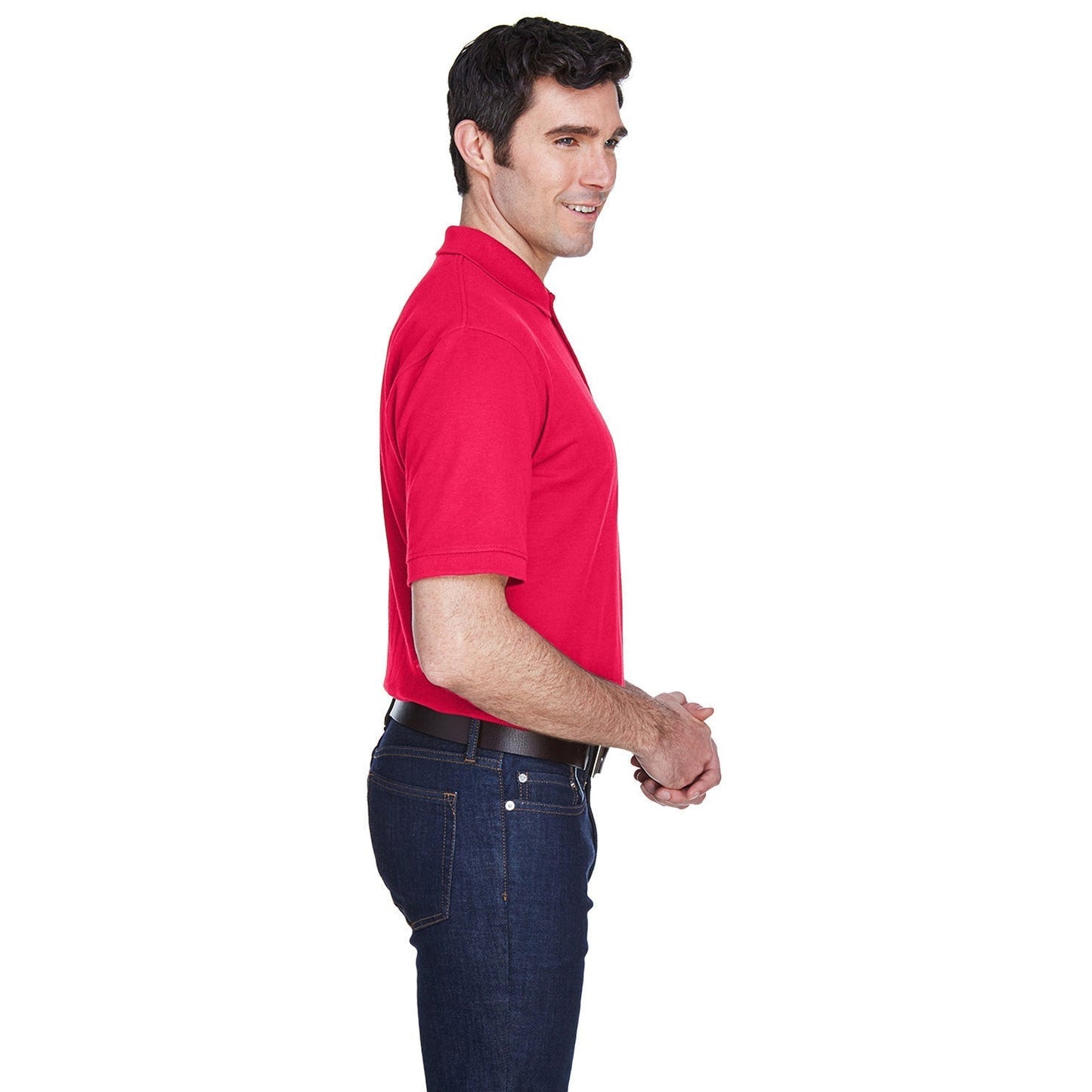 Black Polo Shirt - UltraClub - Stylish Pique Design