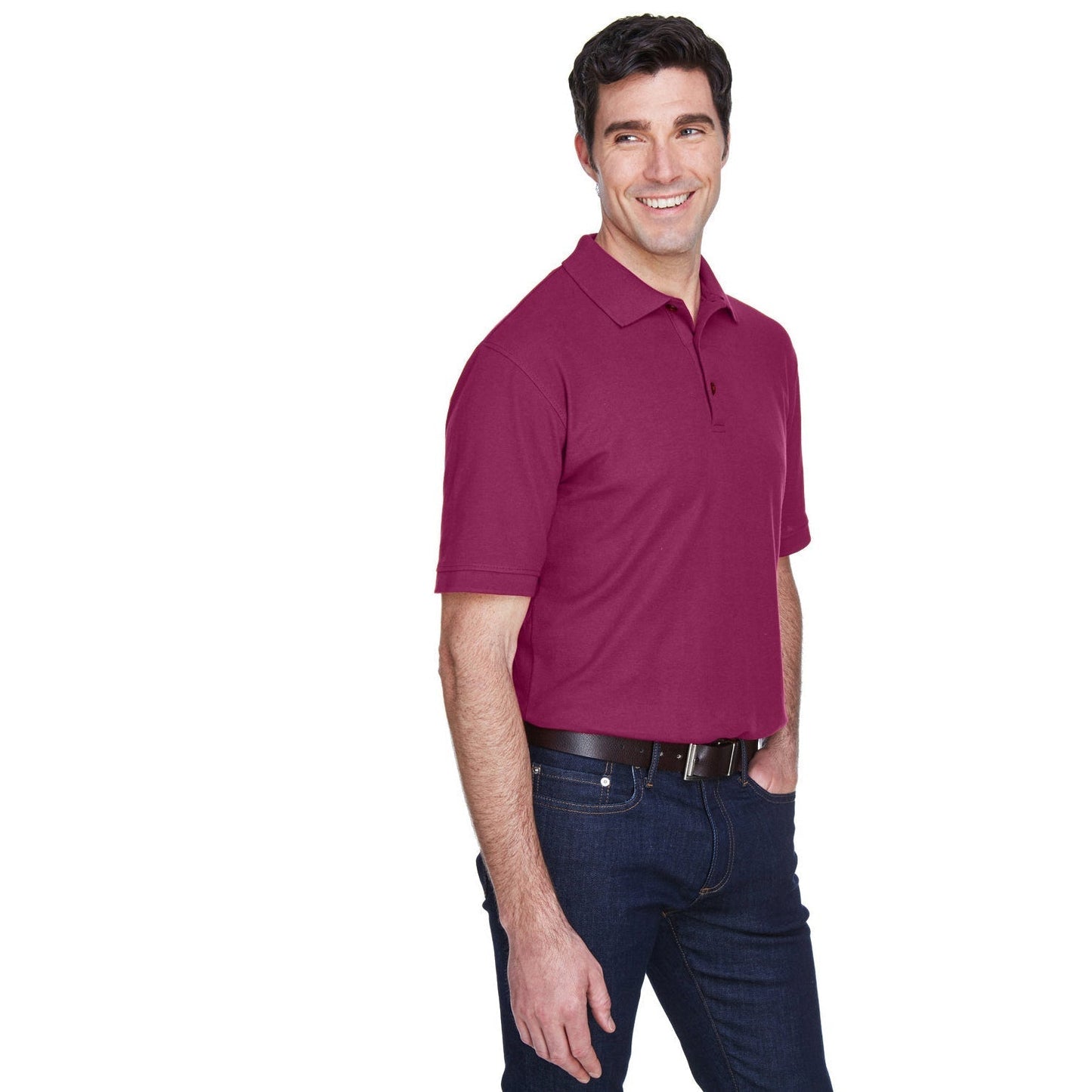 Black Polo Shirt - UltraClub - Stylish Pique Design