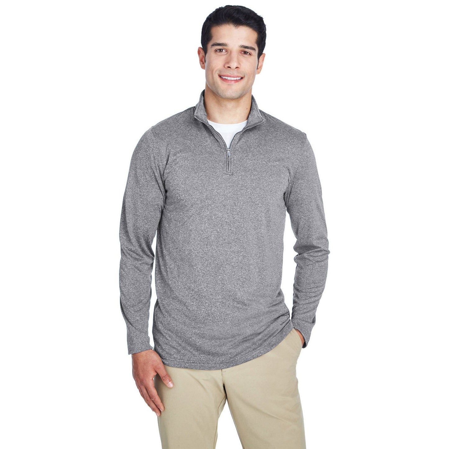 Black Heather Sweatshirt - UltraClub - Moisture-Wicking