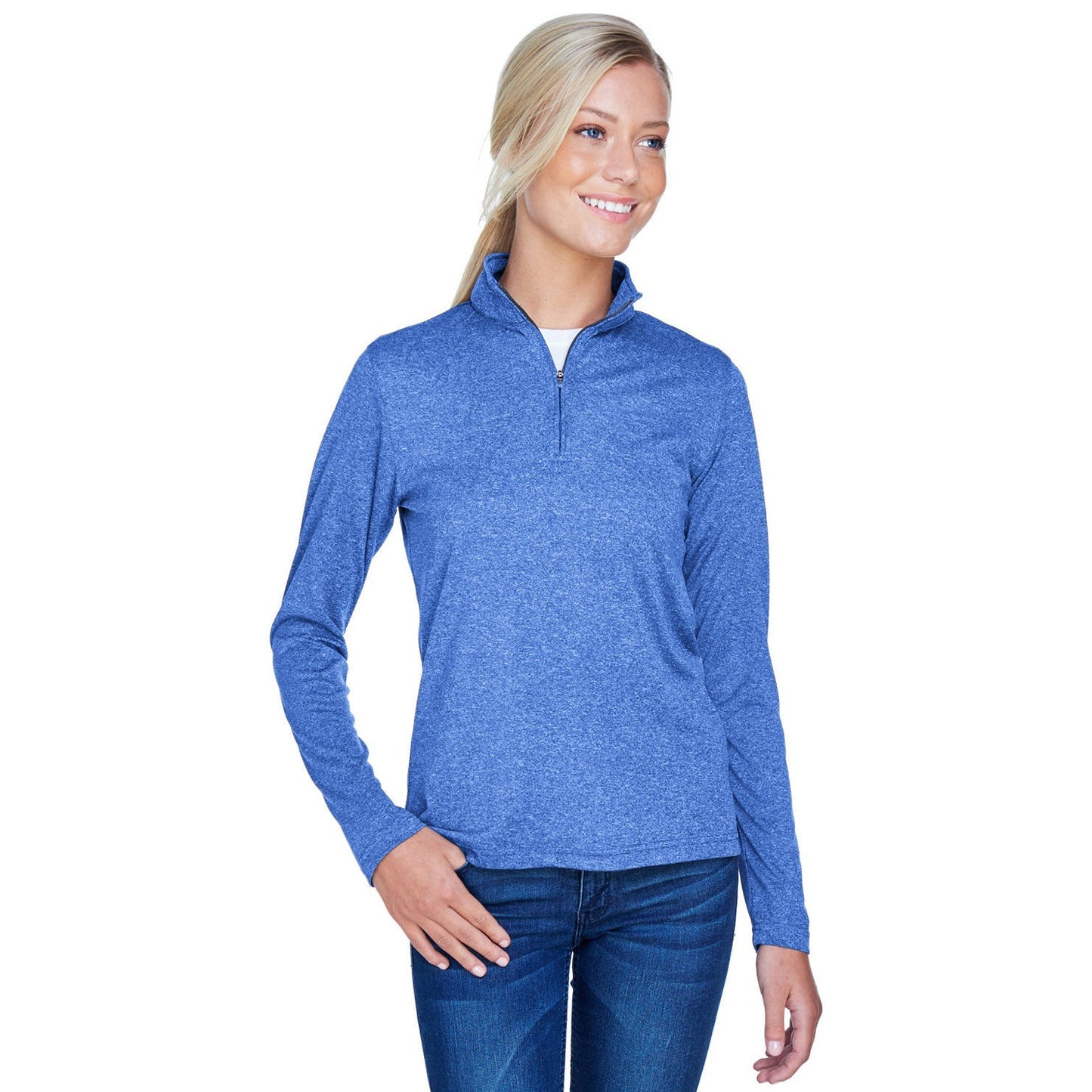 Black Heather Sweatshirt - UltraClub - Moisture Wicking