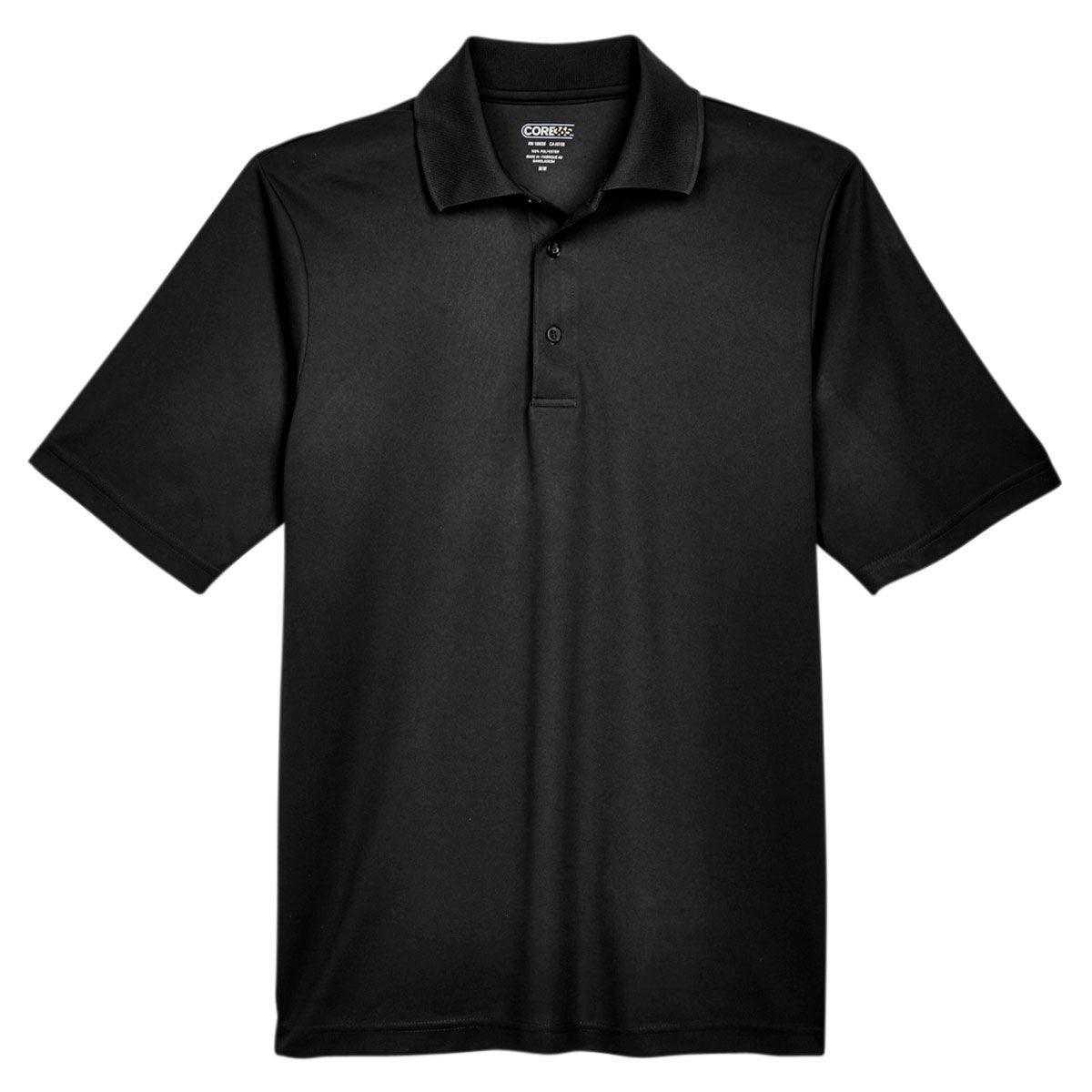 Black Polo Shirt - Core 365 - Performance Pique