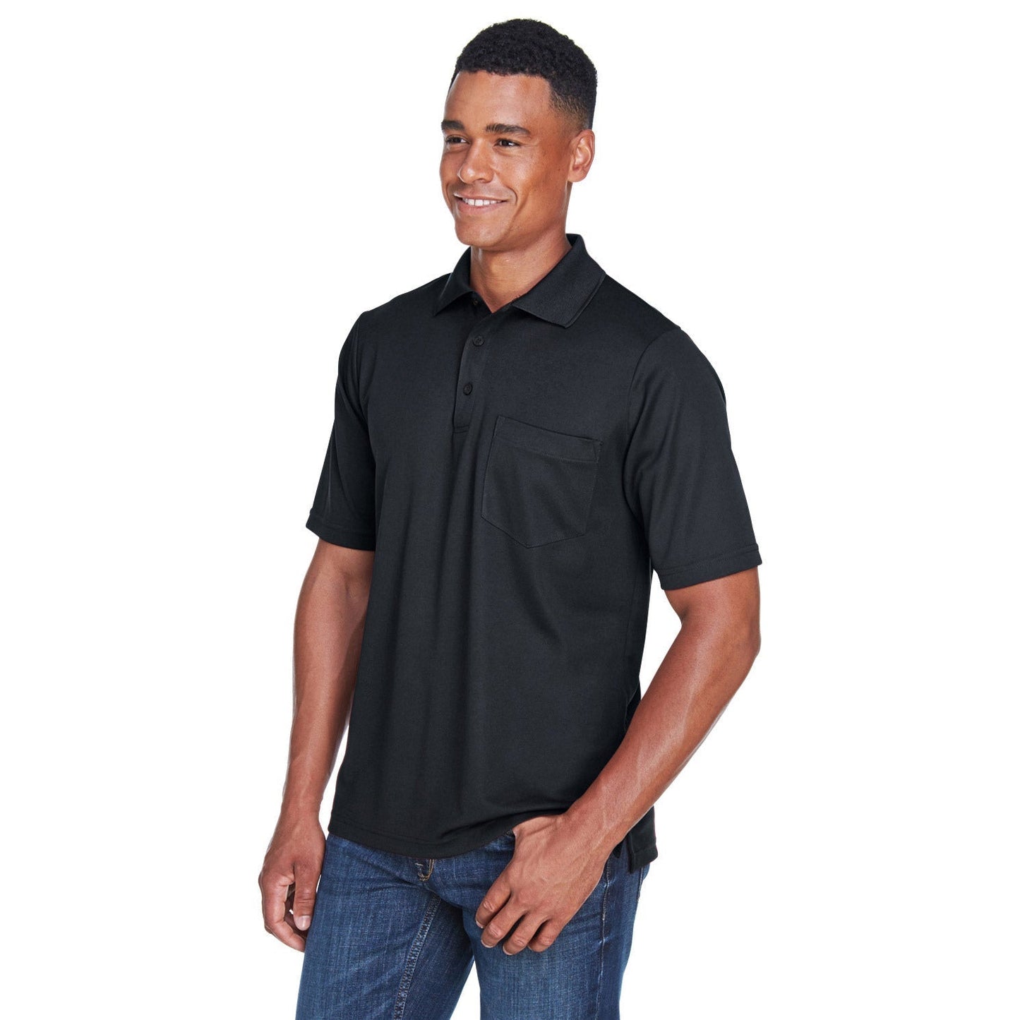 Black Polo Shirt - Core 365 - Performance Fabric