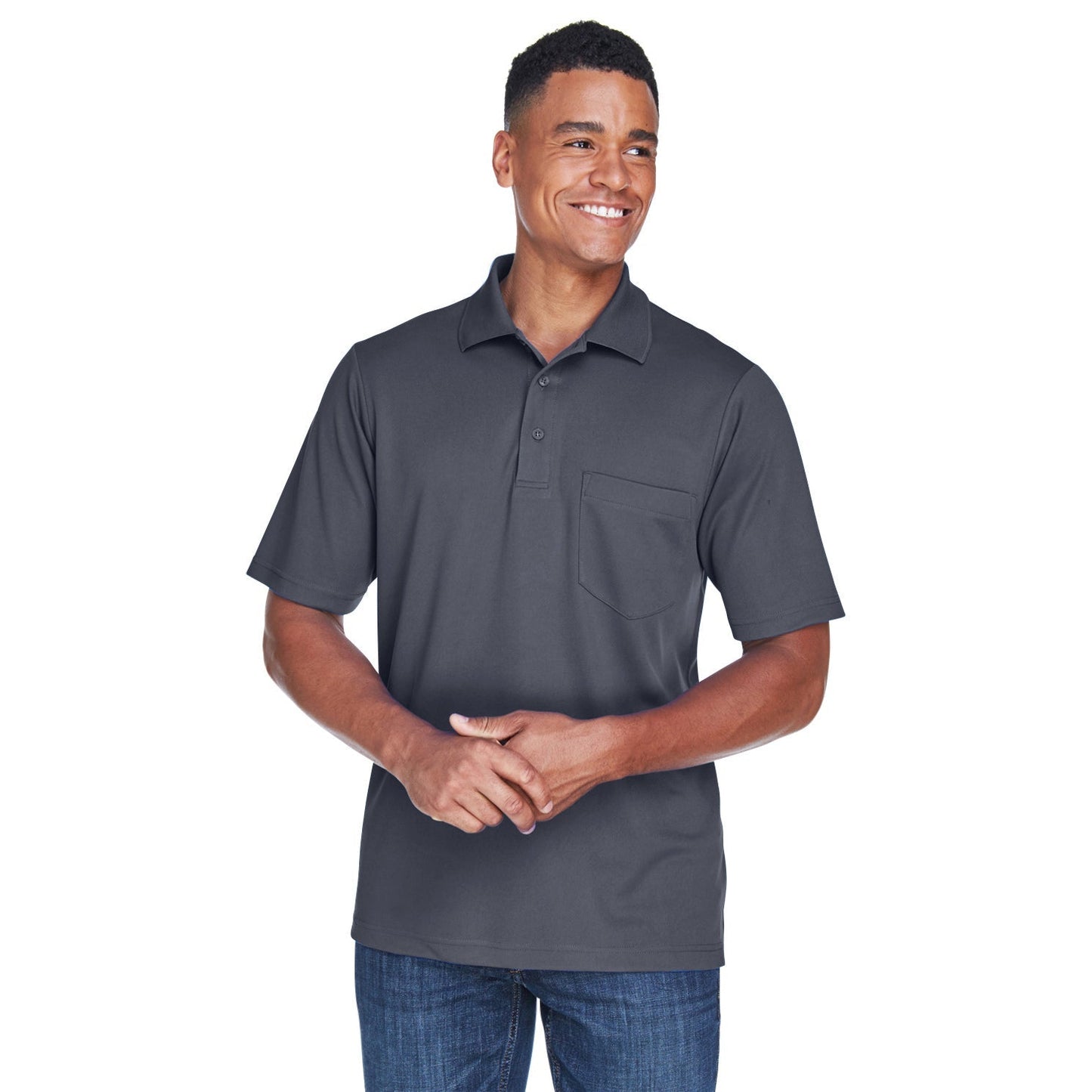 Black Polo Shirt - Core 365 - Performance Fabric