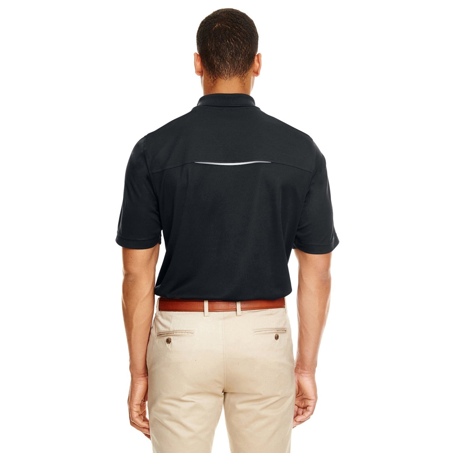 Black Polo Shirt - Core 365 - Reflective Piping Performance
