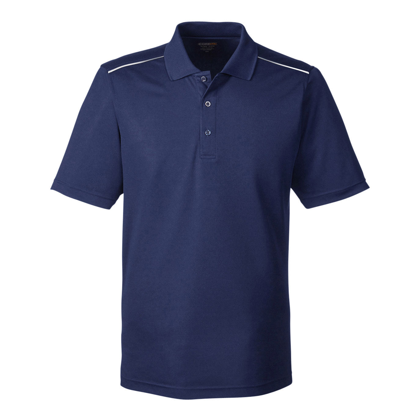 Black Polo Shirt - Core 365 - Reflective Piping Performance