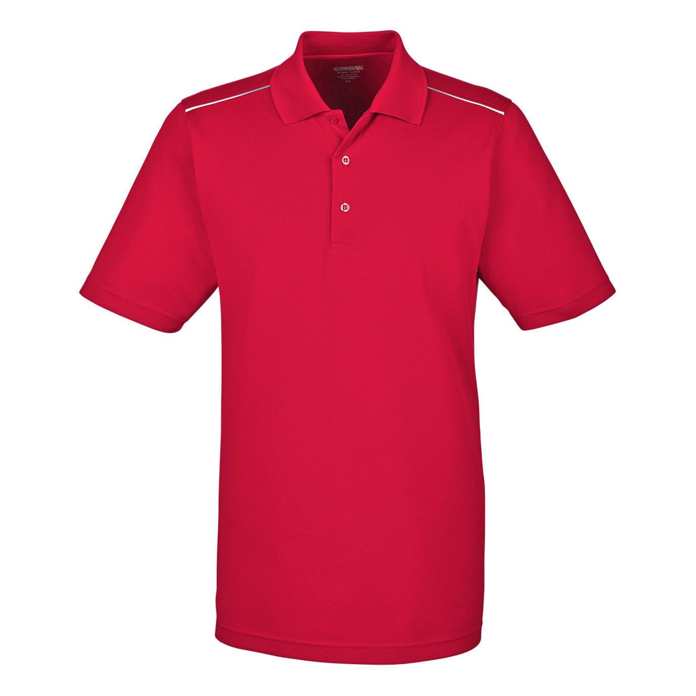 Black Polo Shirt - Core 365 - Reflective Piping Performance