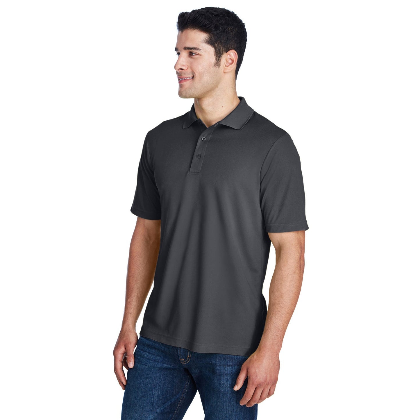 Black Performance Polo - Core 365 - Moisture Wicking
