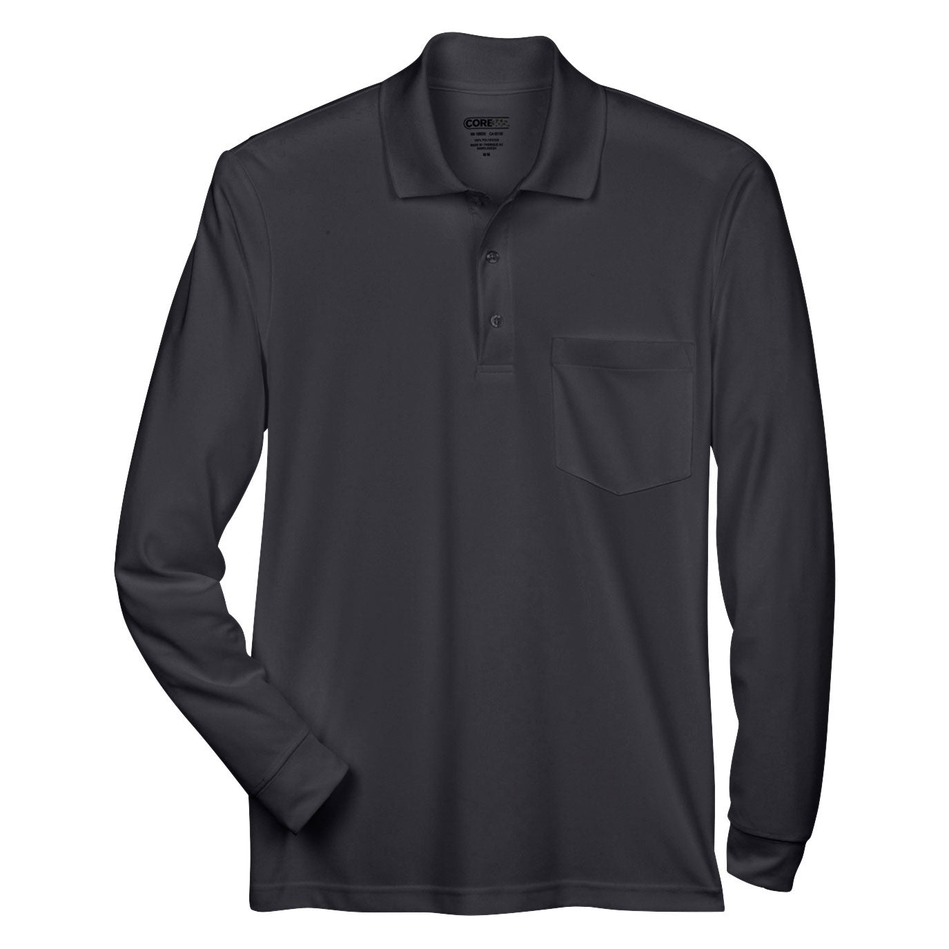 Black Performance Polo - Core 365 - Moisture Wicking