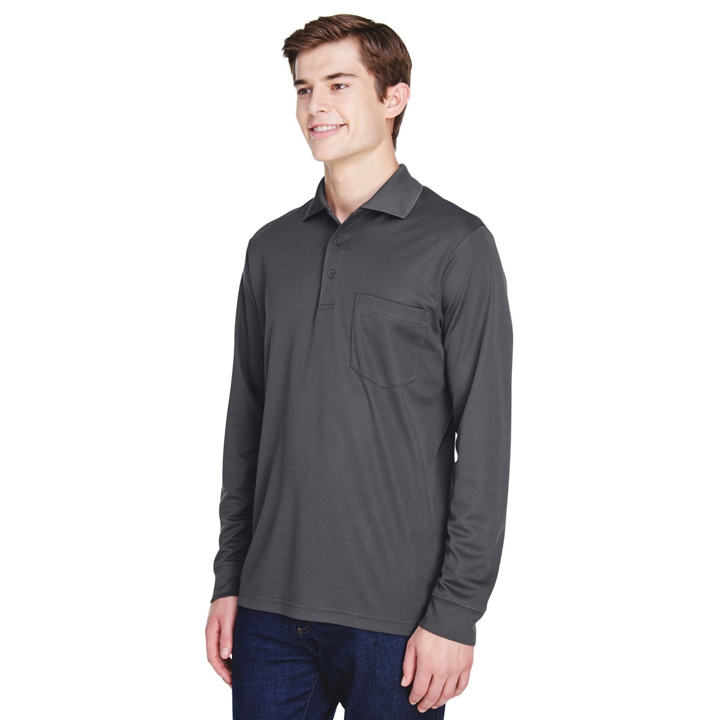 Black Performance Polo - Core 365 - Moisture Wicking