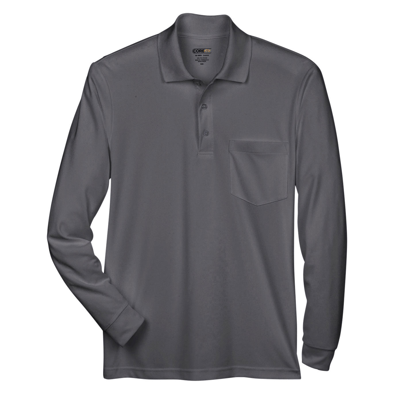 Black Performance Polo - Core 365 - Moisture Wicking