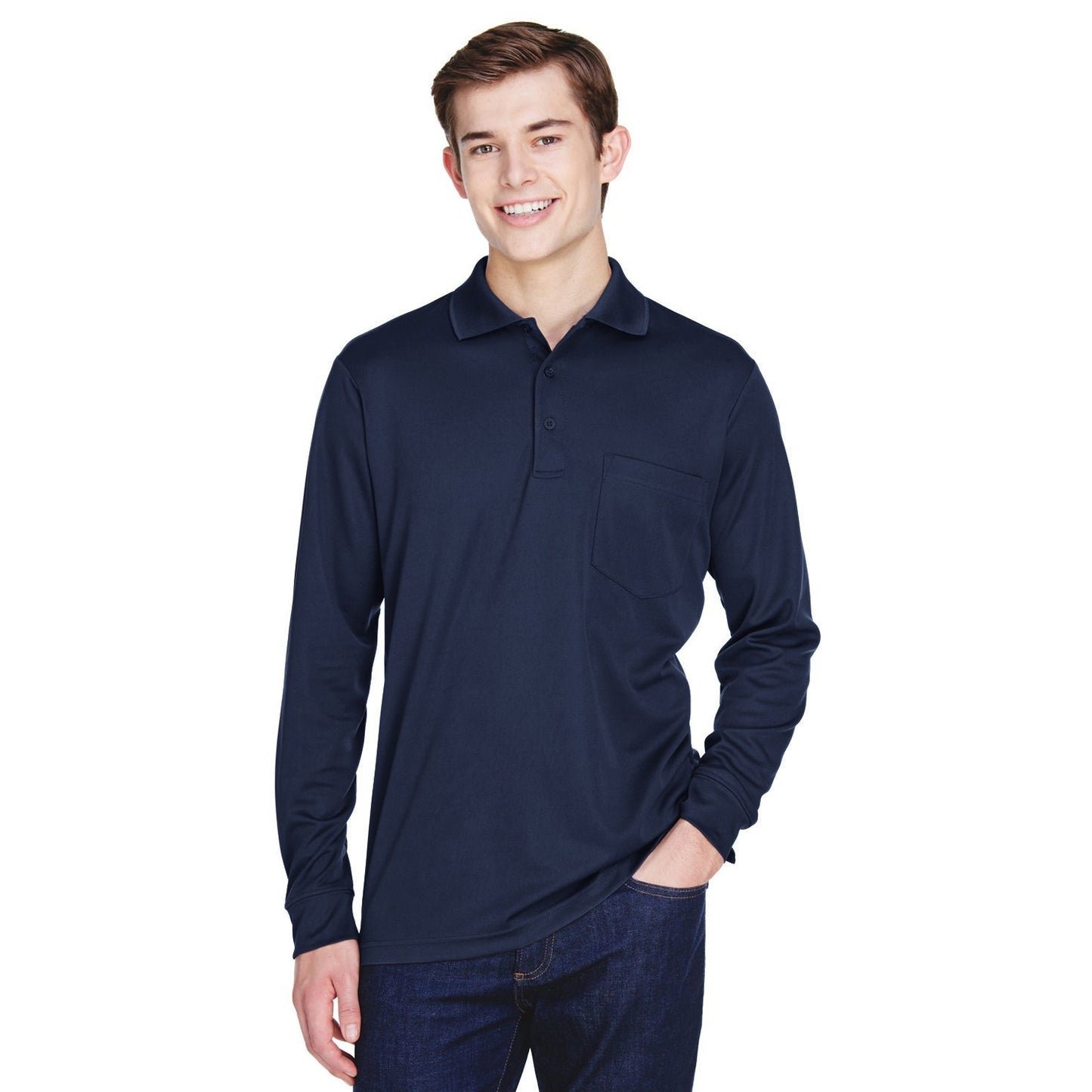 Black Performance Polo - Core 365 - Moisture Wicking