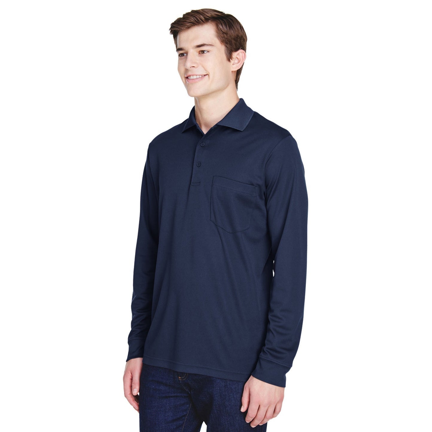 Black Performance Polo - Core 365 - Moisture Wicking