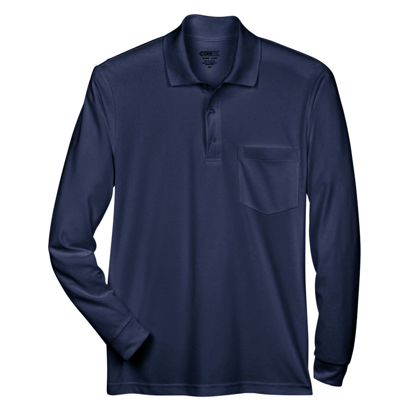 Black Performance Polo - Core 365 - Moisture Wicking