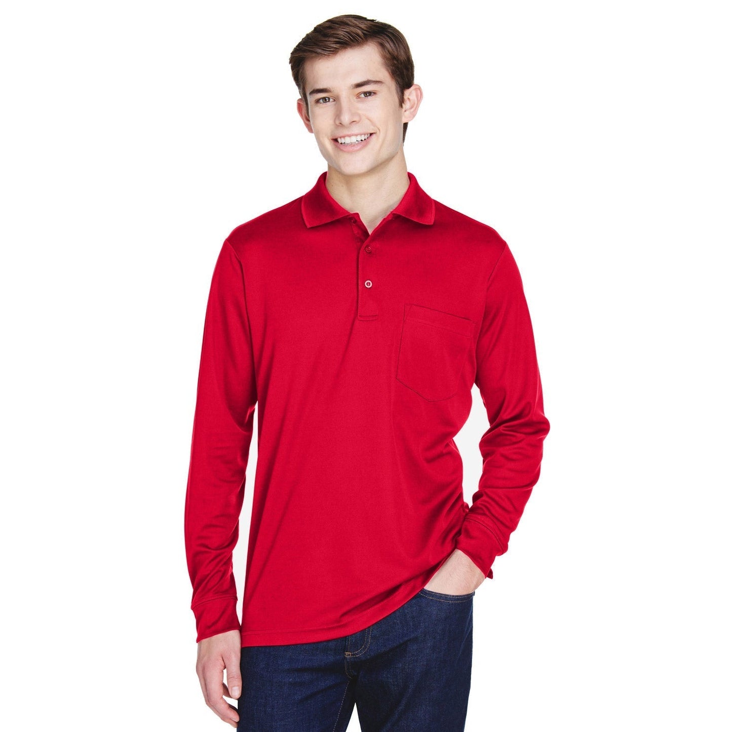 Black Performance Polo - Core 365 - Moisture Wicking