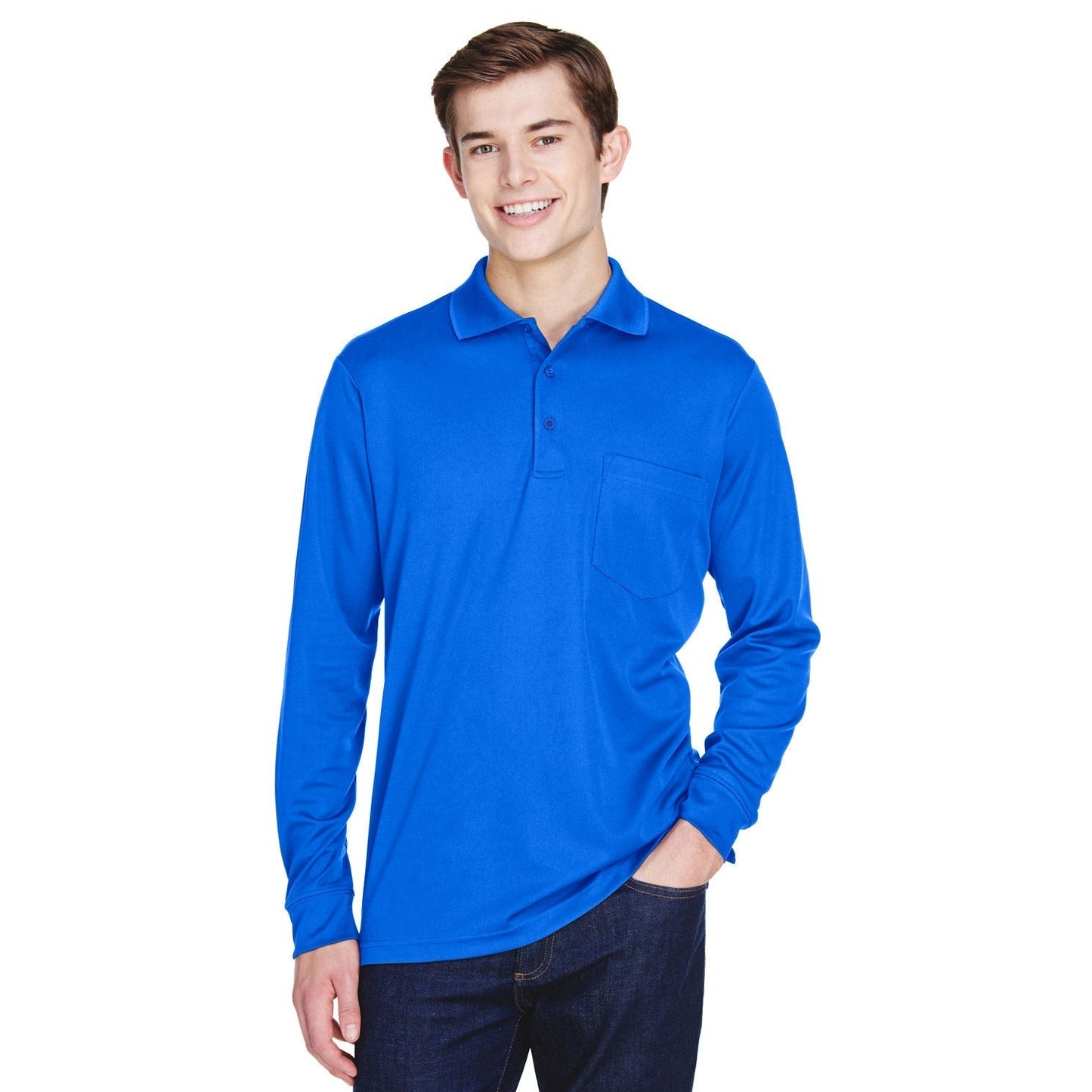 Black Performance Polo - Core 365 - Moisture Wicking