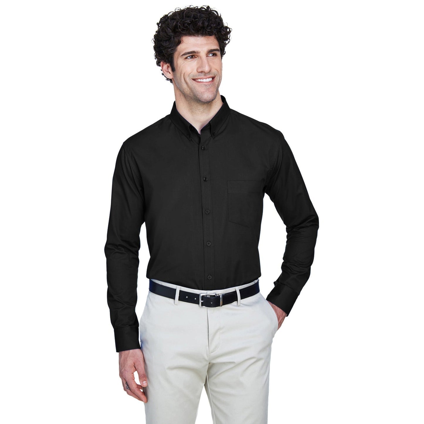 Black Button Up Shirt - Core 365 - Stylish Twill