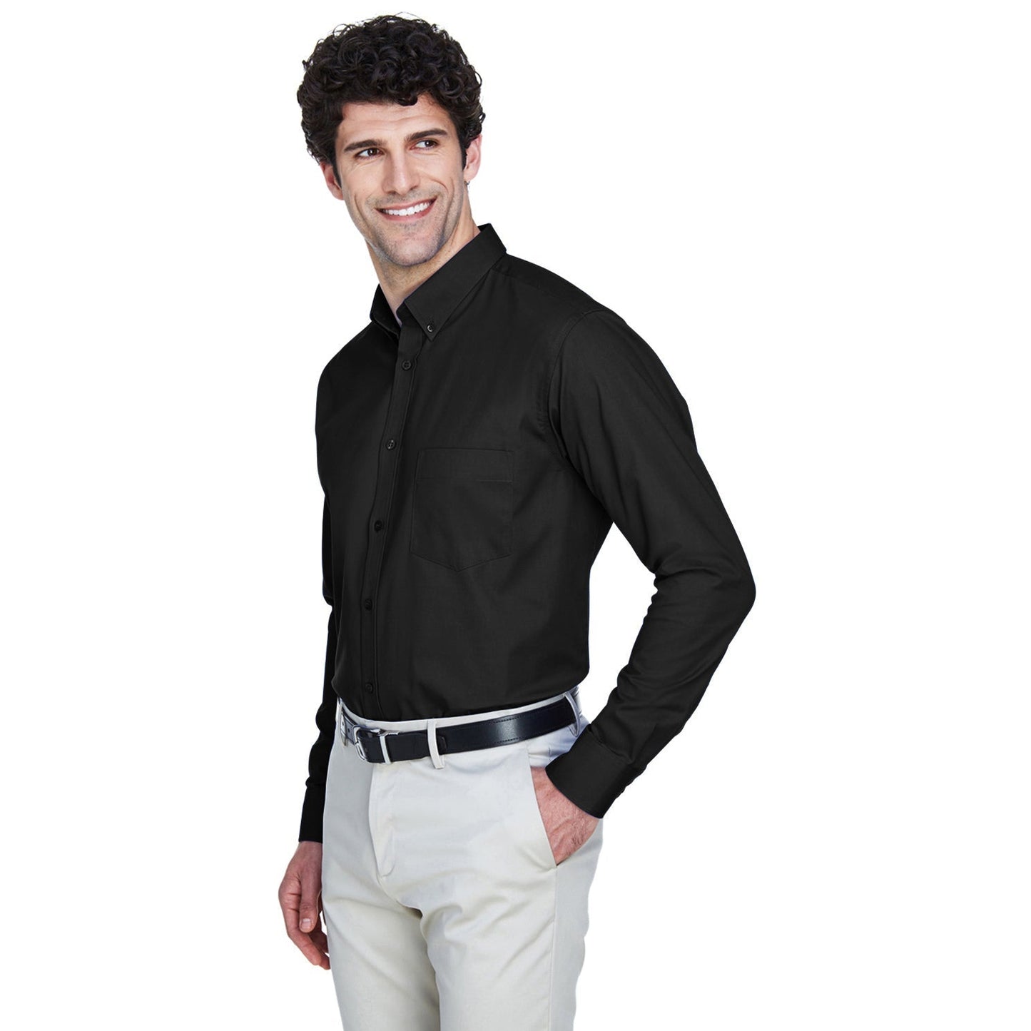 Black Button Up Shirt - Core 365 - Stylish Twill