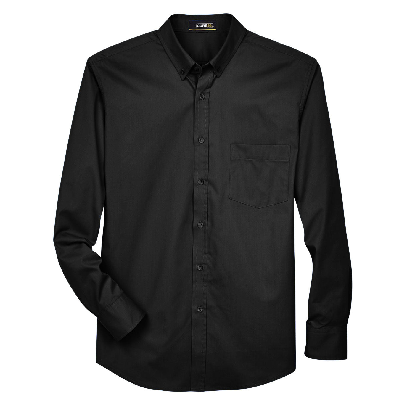 Black Button Up Shirt - Core 365 - Stylish Twill