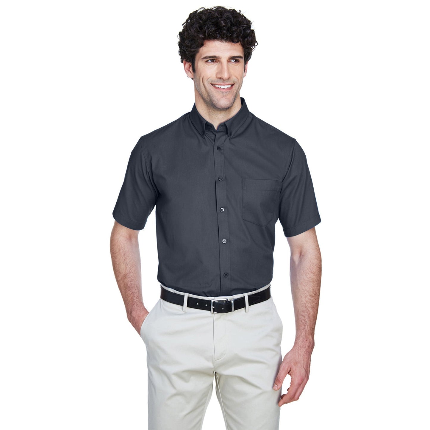 Black Button Up Shirts - Core 365 - Comfortable Twill