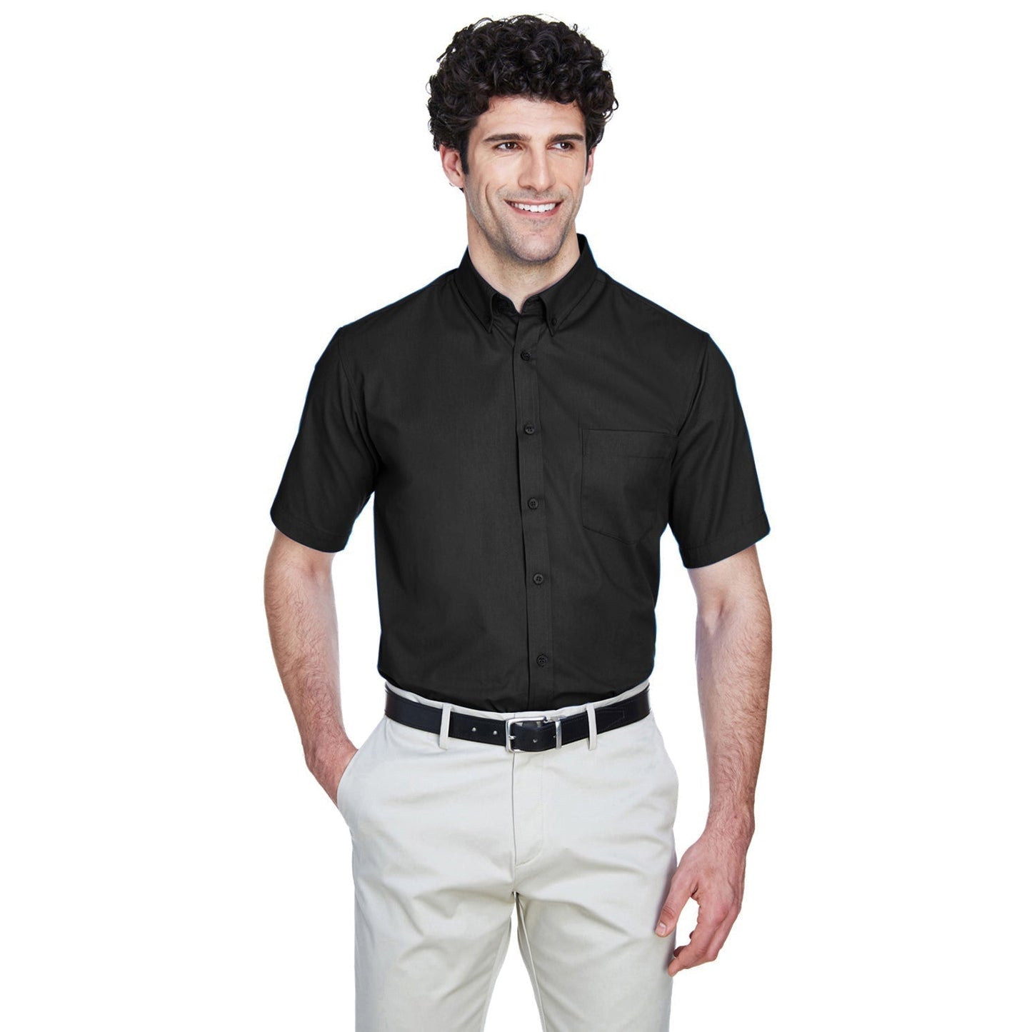 Black Button Up Shirt - Core 365 - Stylish Twill
