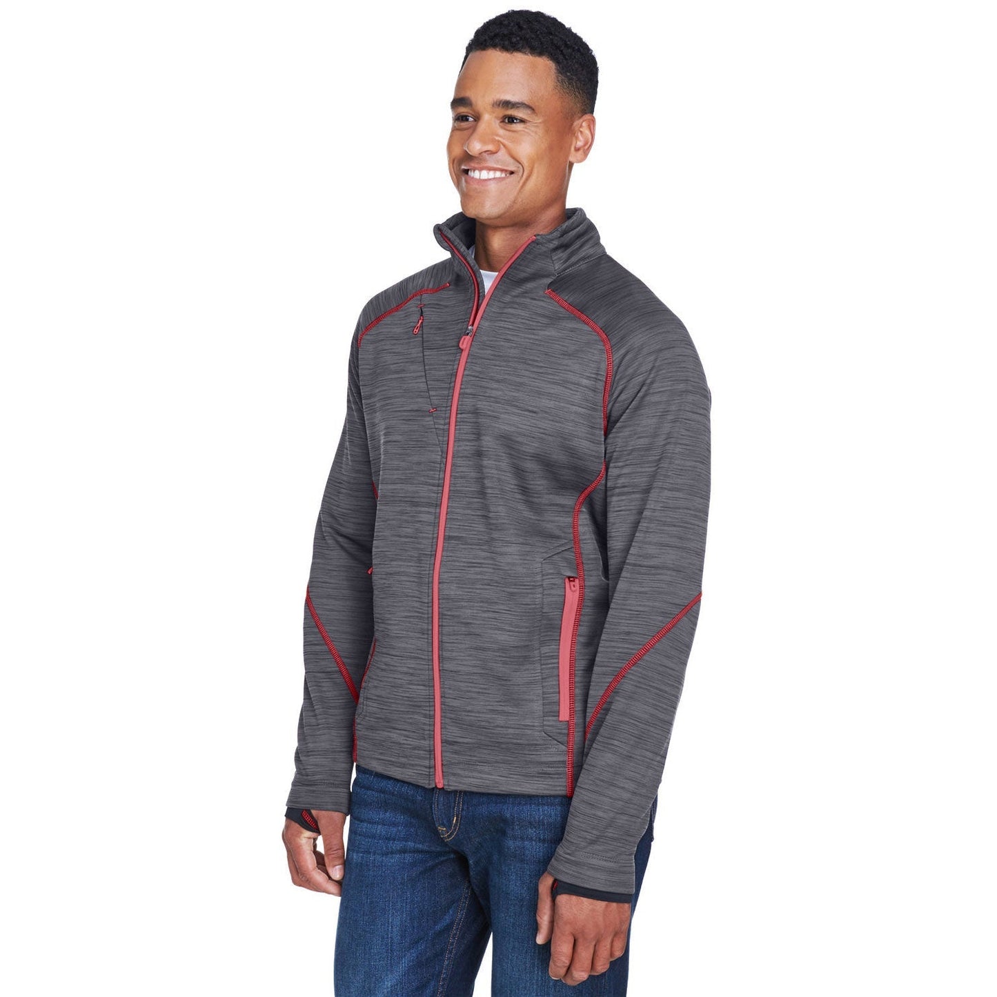 Carbon/Black Jacket - North End - Comfortable Fleece - Stylish