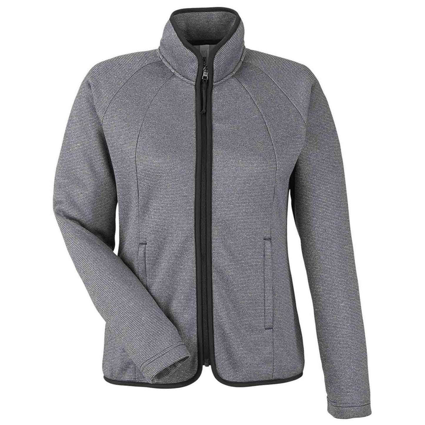 Black/White Jackets - Core 365 - Heathered Stripe Design